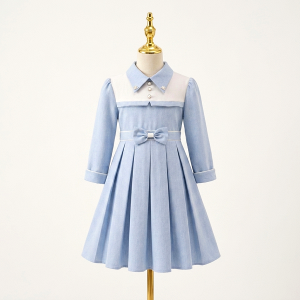 blue-vintage-collar-dress-mannequin-1 Blue vintage collar dress